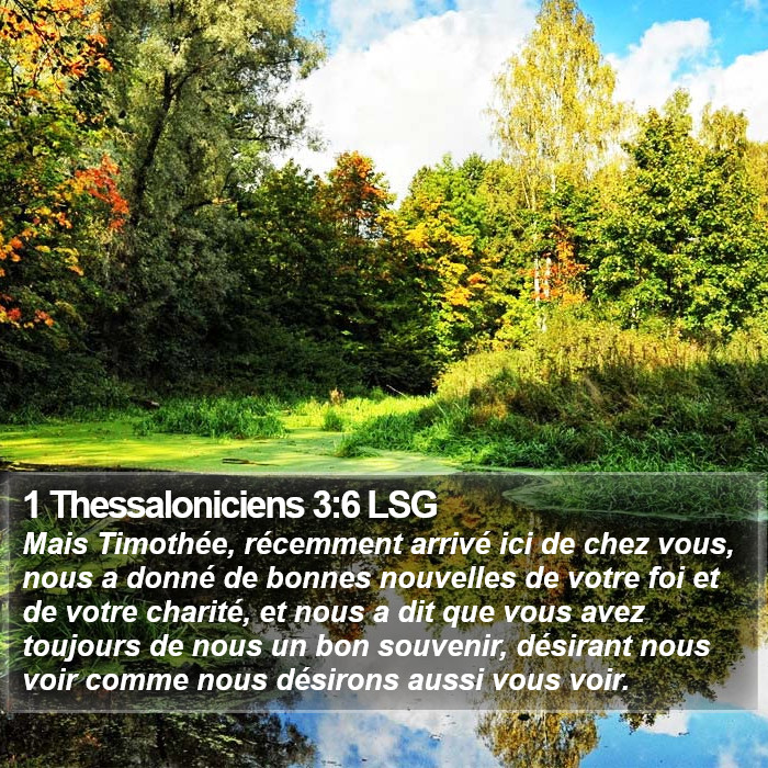 1 Thessaloniciens 3:6 LSG Bible Study