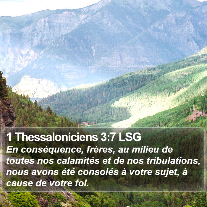 1 Thessaloniciens 3:7 LSG Bible Study