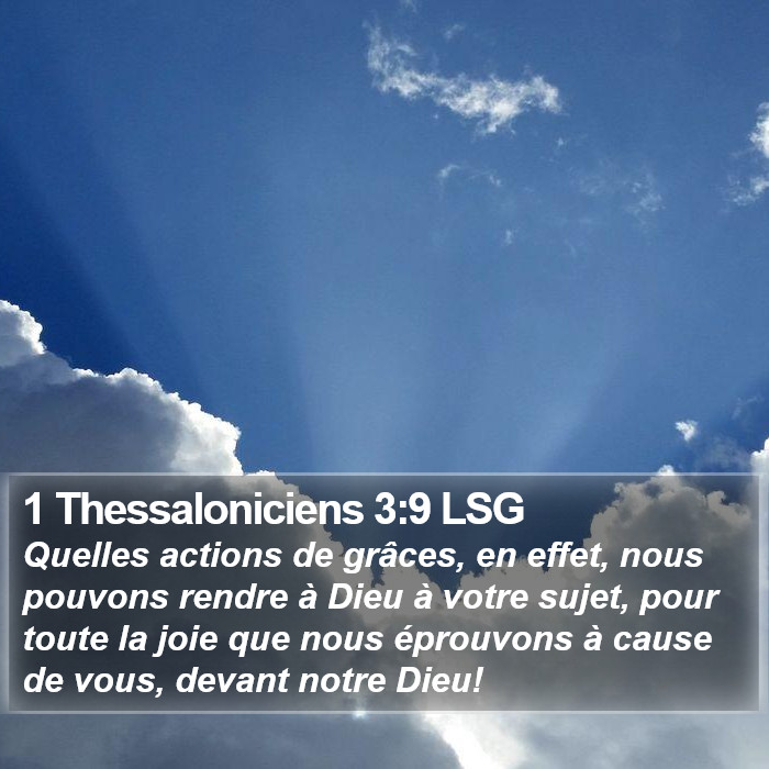 1 Thessaloniciens 3:9 LSG Bible Study