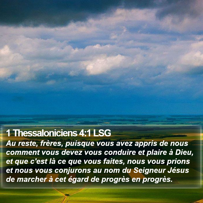 1 Thessaloniciens 4:1 LSG Bible Study