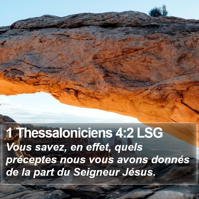 1 Thessaloniciens 4:2 LSG Bible Study