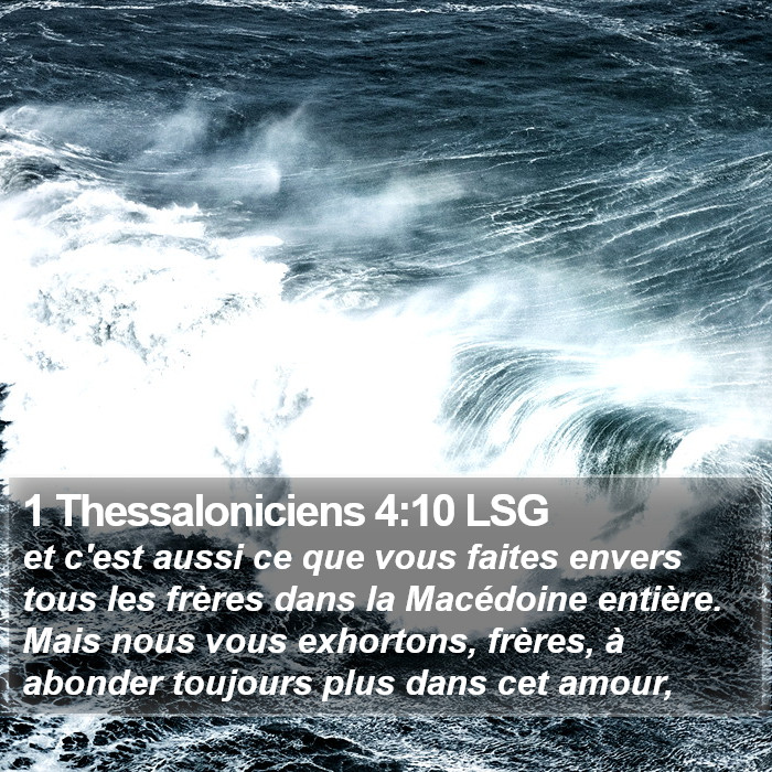 1 Thessaloniciens 4:10 LSG Bible Study