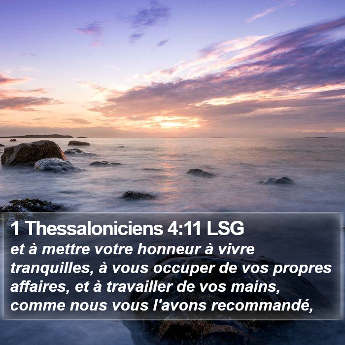1 Thessaloniciens 4:11 LSG Bible Study