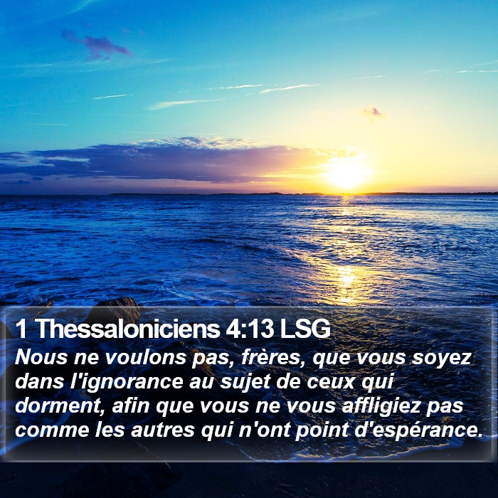 1 Thessaloniciens 4:13 LSG Bible Study