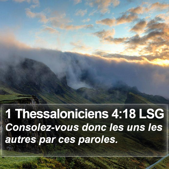 1 Thessaloniciens 4:18 LSG Bible Study