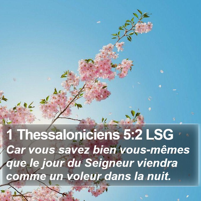 1 Thessaloniciens 5:2 LSG Bible Study