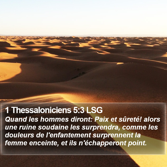 1 Thessaloniciens 5:3 LSG Bible Study