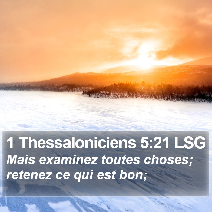 1 Thessaloniciens 5:21 LSG Bible Study