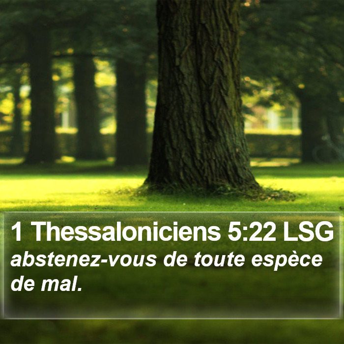 1 Thessaloniciens 5:22 LSG Bible Study