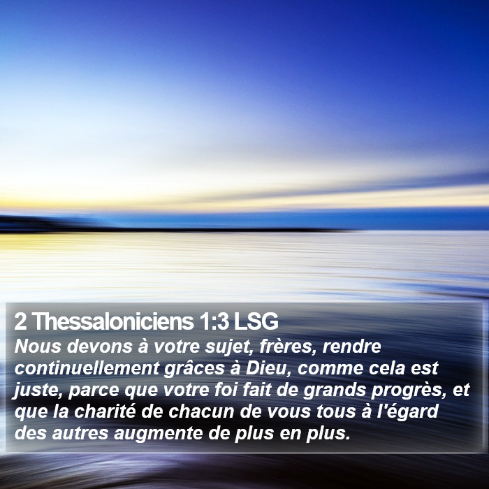 2 Thessaloniciens 1:3 LSG Bible Study