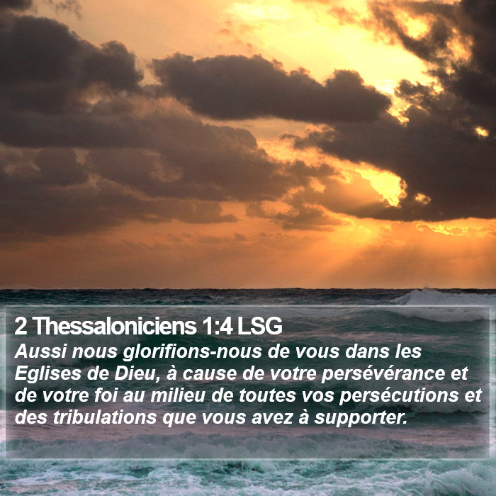 2 Thessaloniciens 1:4 LSG Bible Study