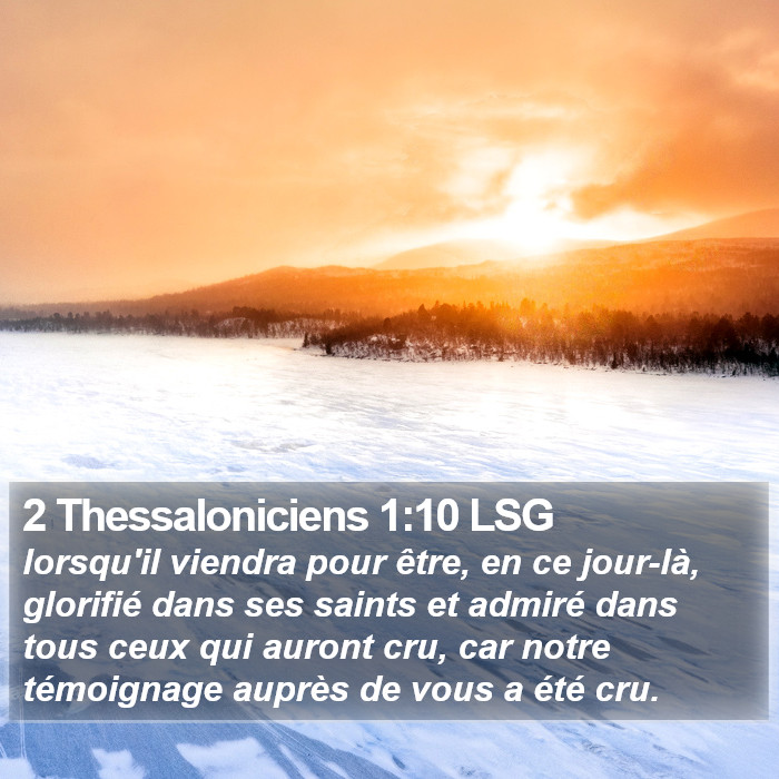 2 Thessaloniciens 1:10 LSG Bible Study