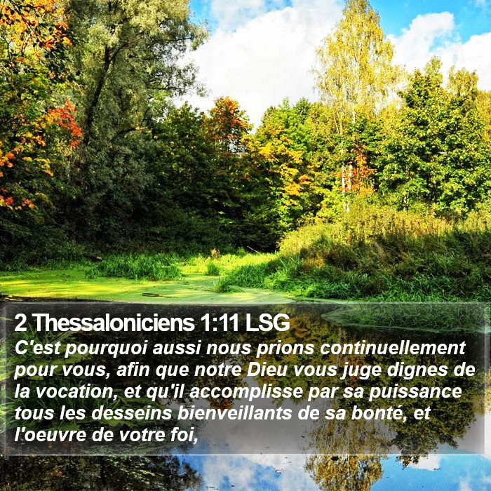 2 Thessaloniciens 1:11 LSG Bible Study