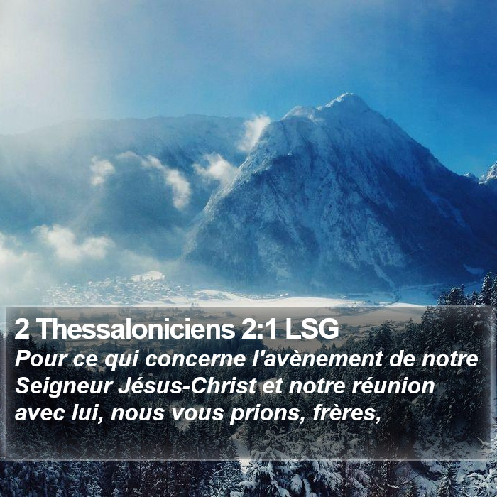 2 Thessaloniciens 2:1 LSG Bible Study