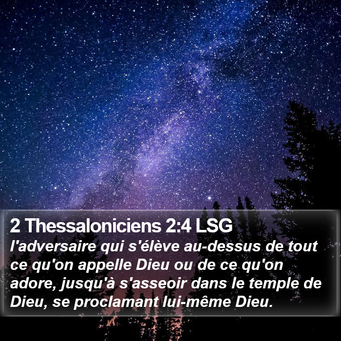 2 Thessaloniciens 2:4 LSG Bible Study