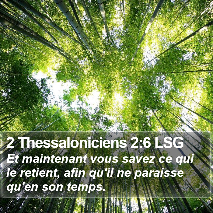 2 Thessaloniciens 2:6 LSG Bible Study