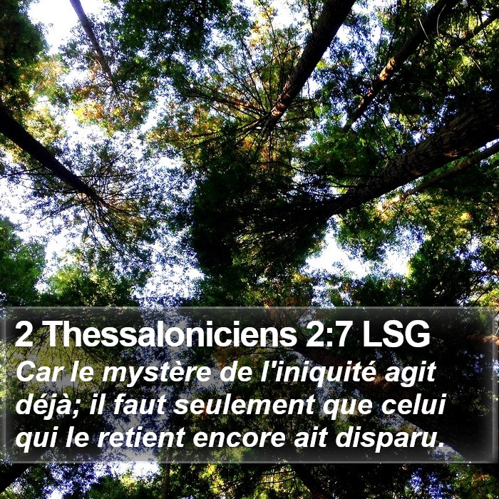 2 Thessaloniciens 2:7 LSG Bible Study