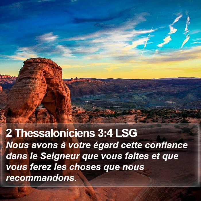 2 Thessaloniciens 3:4 LSG Bible Study