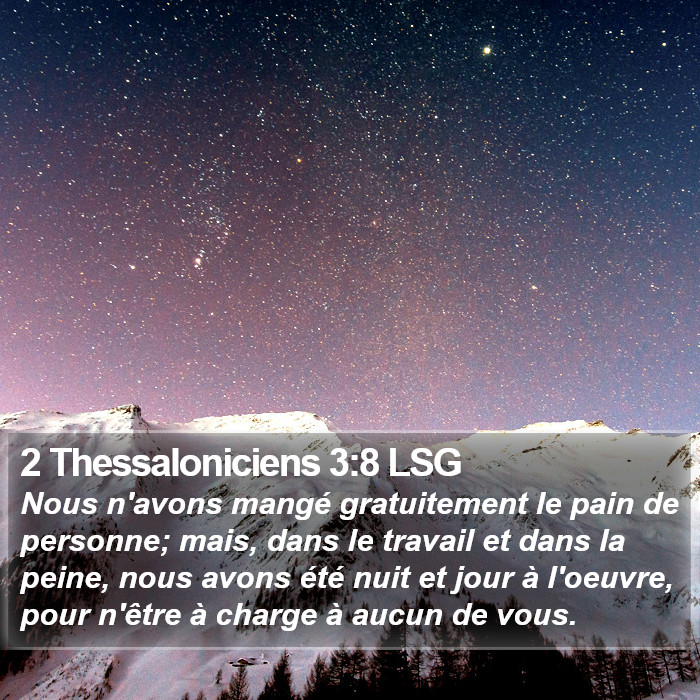 2 Thessaloniciens 3:8 LSG Bible Study