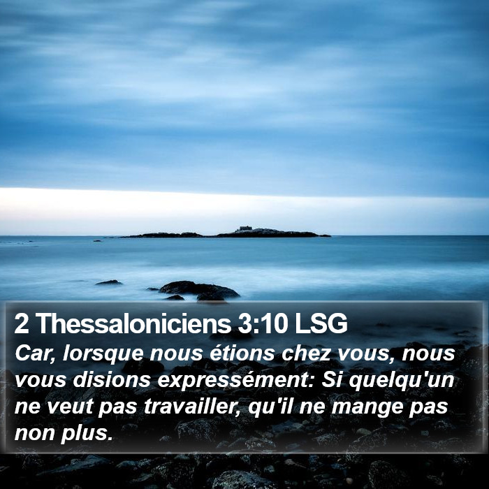 2 Thessaloniciens 3:10 LSG Bible Study