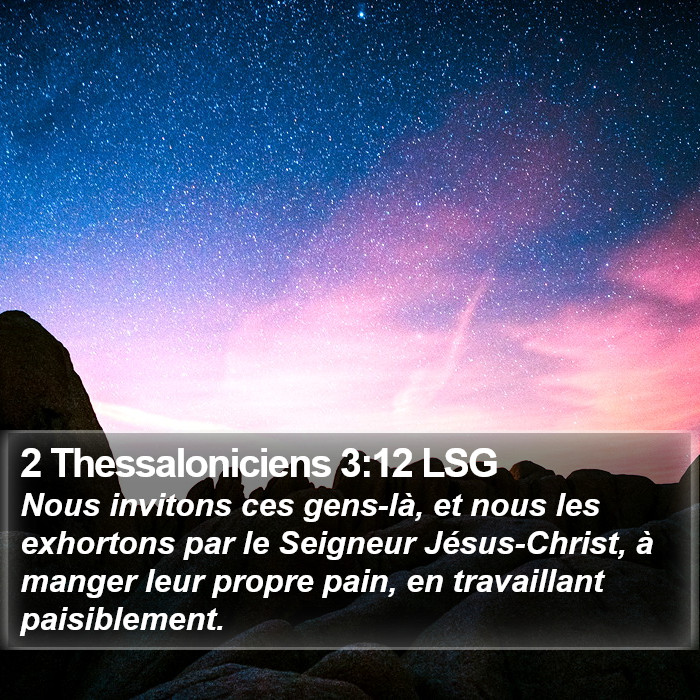 2 Thessaloniciens 3:12 LSG Bible Study