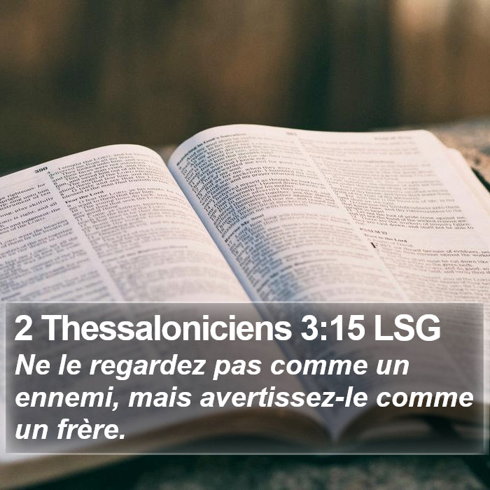 2 Thessaloniciens 3:15 LSG Bible Study