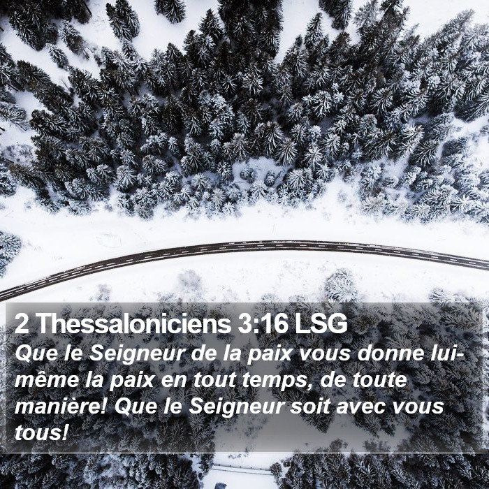 2 Thessaloniciens 3:16 LSG Bible Study