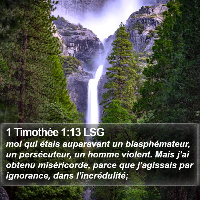 1 Timothée 1:13 LSG Bible Study