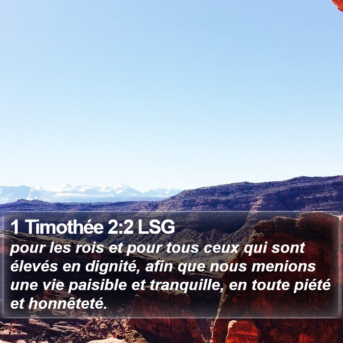 1 Timothée 2:2 LSG Bible Study