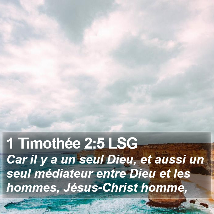 1 Timothée 2:5 LSG Bible Study
