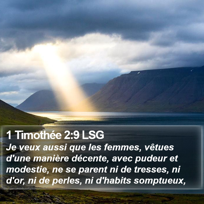 1 Timothée 2:9 LSG Bible Study
