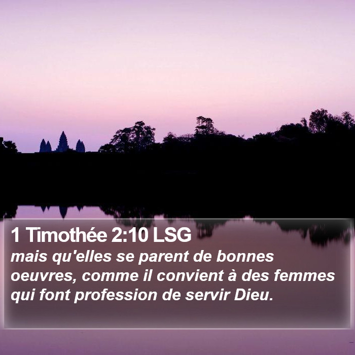 1 Timothée 2:10 LSG Bible Study