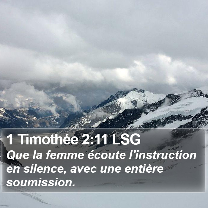 1 Timothée 2:11 LSG Bible Study