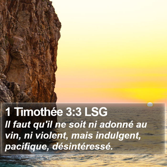 1 Timothée 3:3 LSG Bible Study