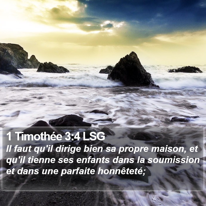 1 Timothée 3:4 LSG Bible Study