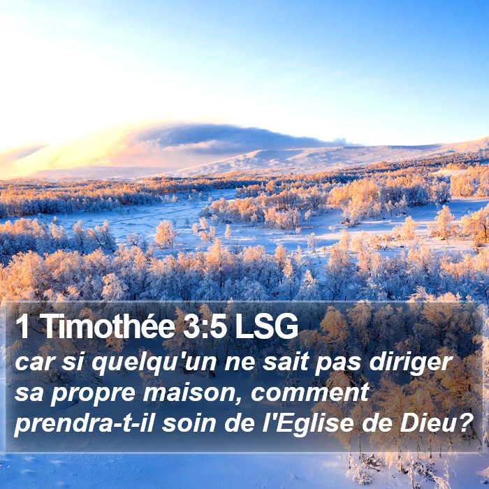 1 Timothée 3:5 LSG Bible Study