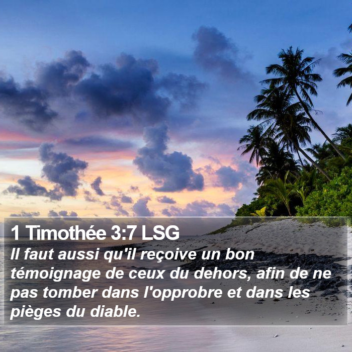 1 Timothée 3:7 LSG Bible Study