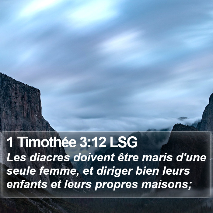 1 Timothée 3:12 LSG Bible Study