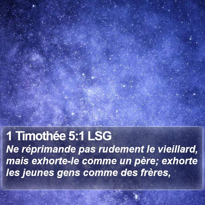 1 Timothée 5:1 LSG Bible Study