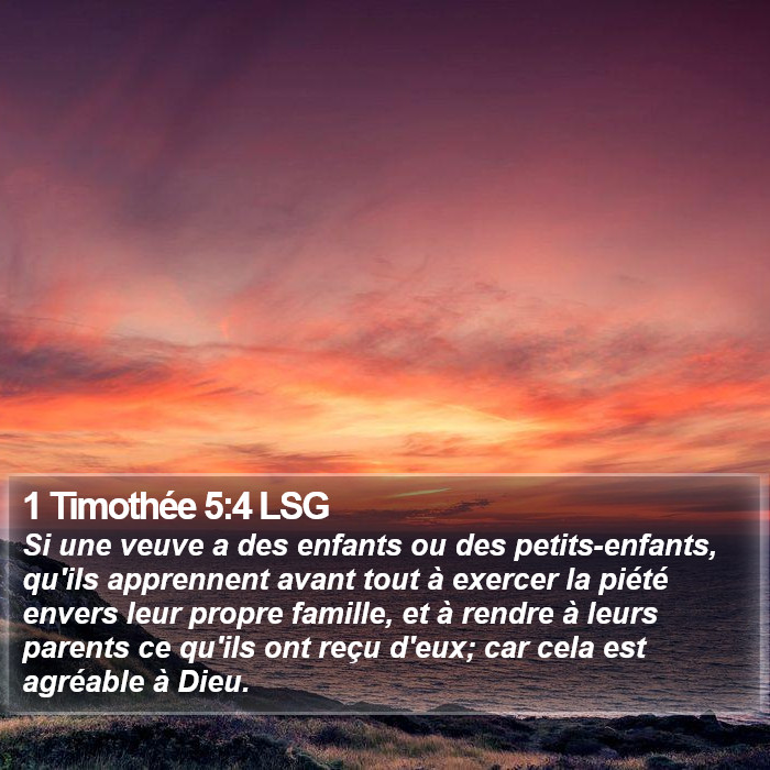 1 Timothée 5:4 LSG Bible Study