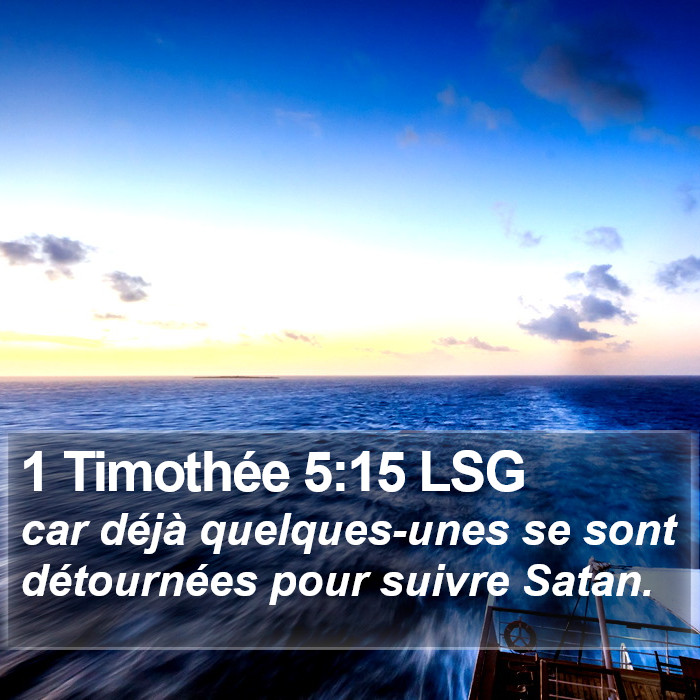 1 Timothée 5:15 LSG Bible Study