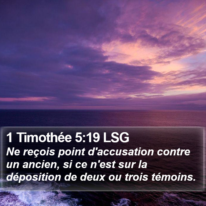 1 Timothée 5:19 LSG Bible Study