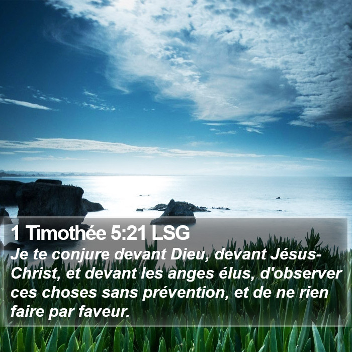 1 Timothée 5:21 LSG Bible Study