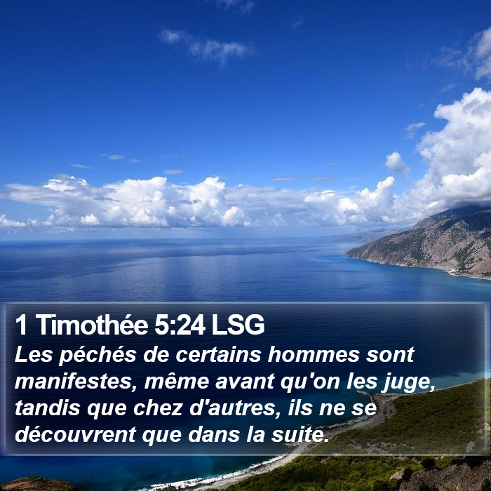 1 Timothée 5:24 LSG Bible Study