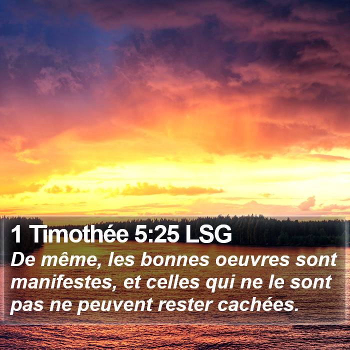 1 Timothée 5:25 LSG Bible Study