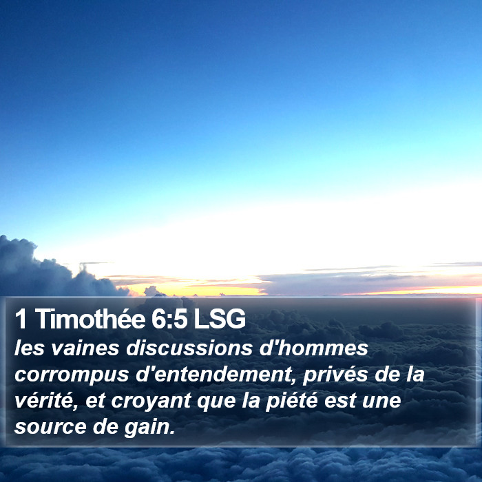1 Timothée 6:5 LSG Bible Study