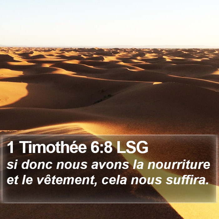 1 Timothée 6:8 LSG Bible Study