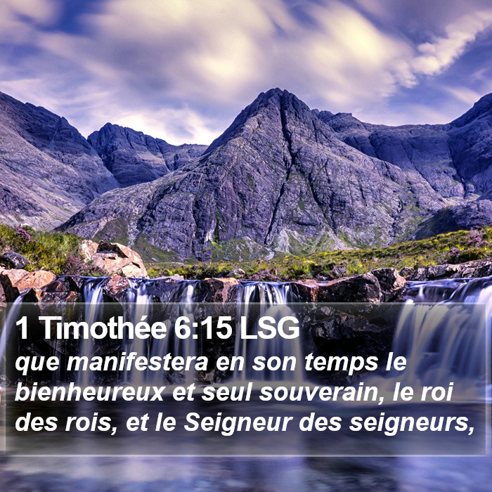 1 Timothée 6:15 LSG Bible Study