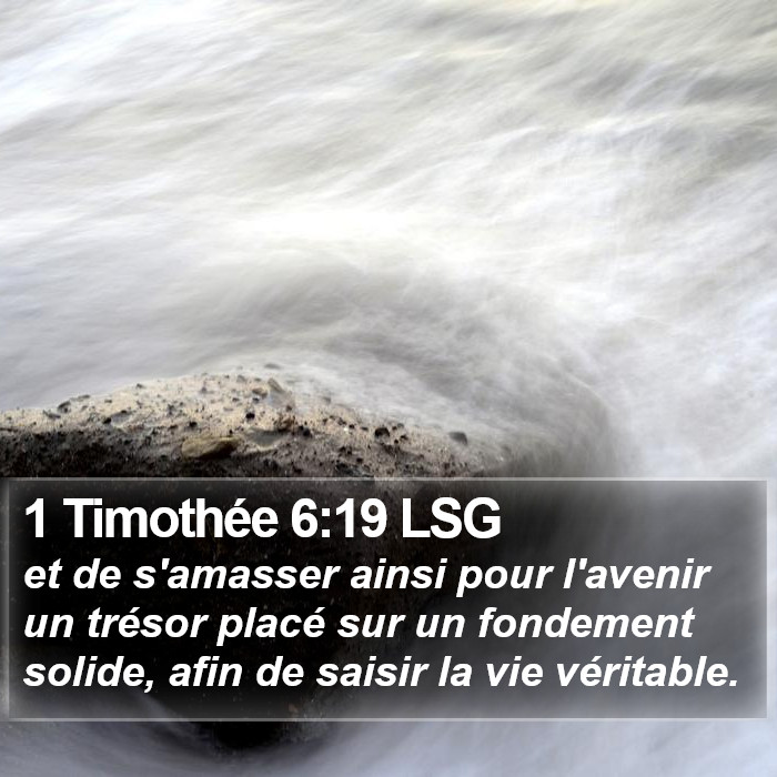 1 Timothée 6:19 LSG Bible Study
