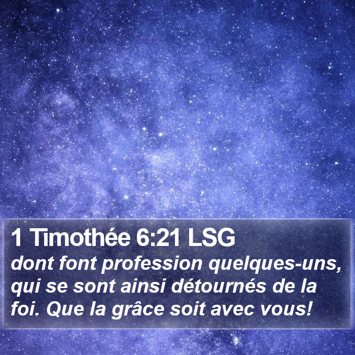 1 Timothée 6:21 LSG Bible Study